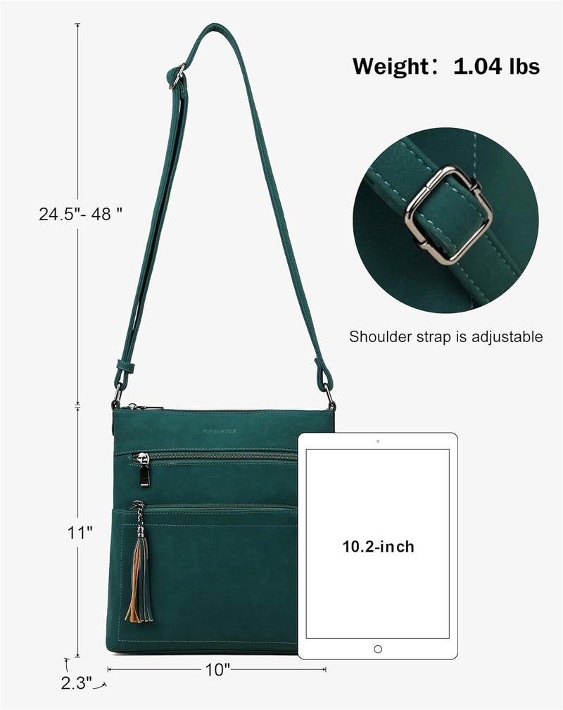 MASINTOR Crossbody Purses for Women, Multi Pocket Casual Crossbody Bag, Adjustable Strap Shoulder Bag with Tassel - Image 4